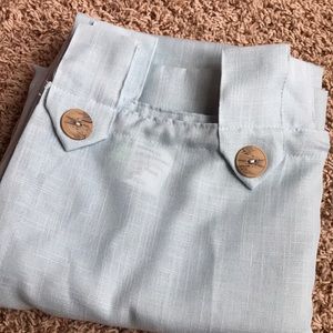 Laura Ashley blue button tab curtain panels (2)